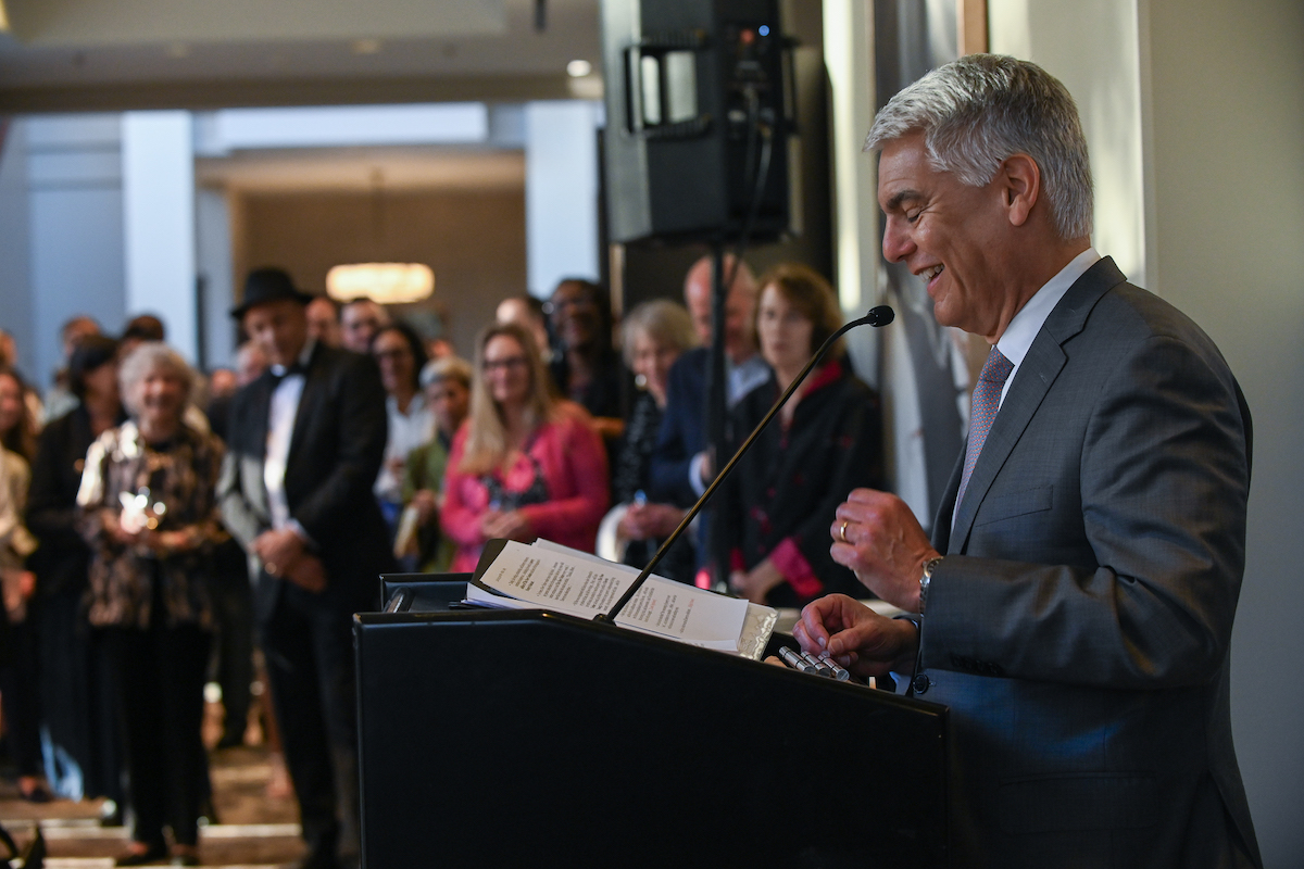 Gregory L. Fenves at podium 
